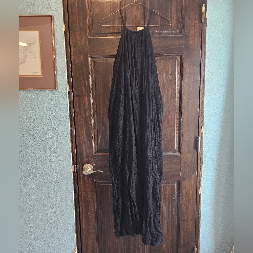 Loving People Flowy Black Maxi Dress